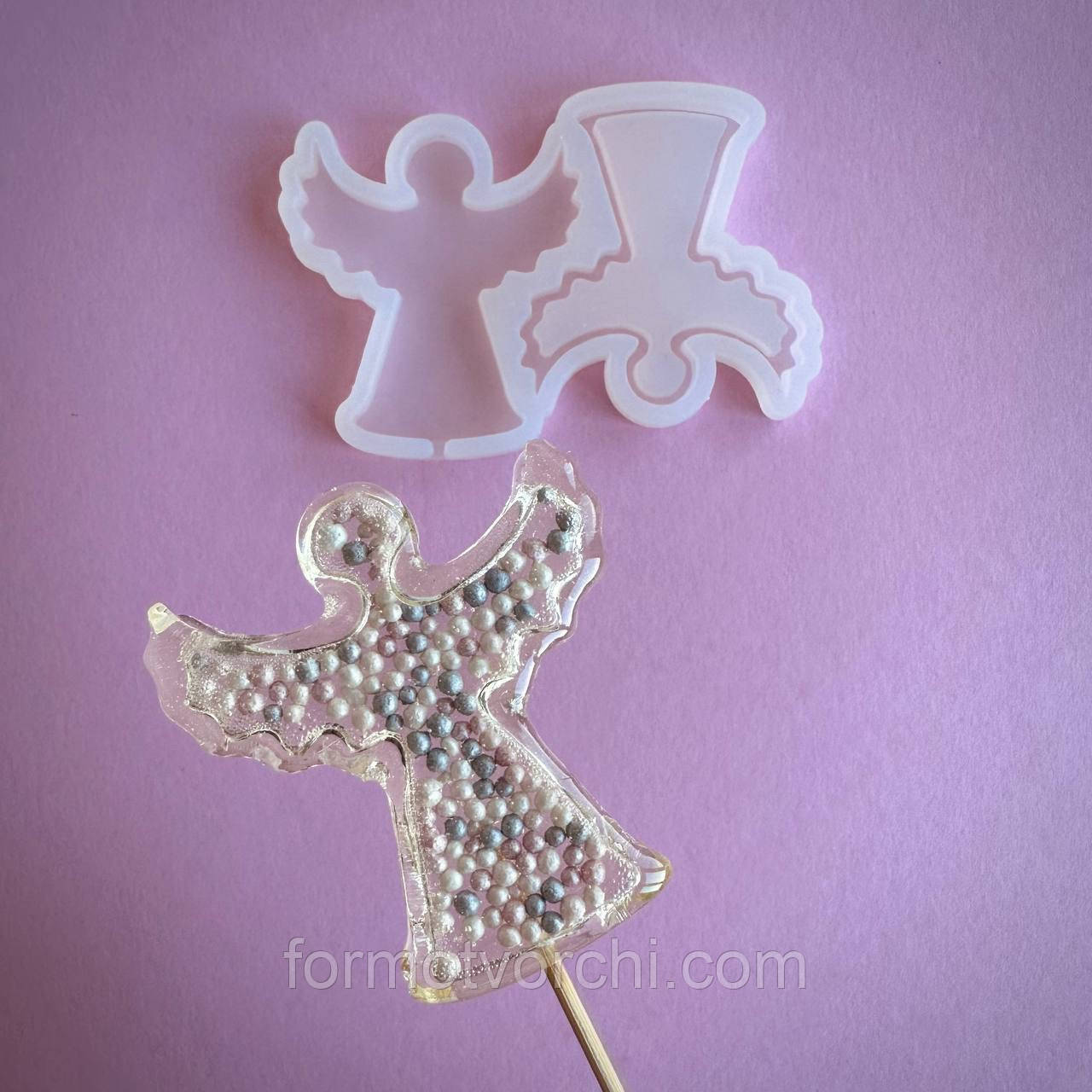 Силіконовий молд для льодяників "Ангел-брязкальце"