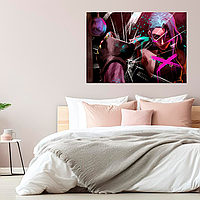 Плакат-постер на стіну з оригінальним принтом аніме-мультсеріалу Arcane Аркейн «Jinx Джинкс відображення»
