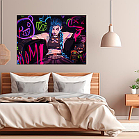 Плакат-постер на стіну з оригінальним принтом аніме-мультсеріалу Arcane Аркейн «Jinx Джинкс графіті»