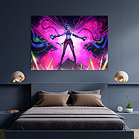 Плакат-постер на стіну з оригінальним принтом аніме-мультсеріалу Arcane Аркейн «Jinx Джинкс з гранатами»