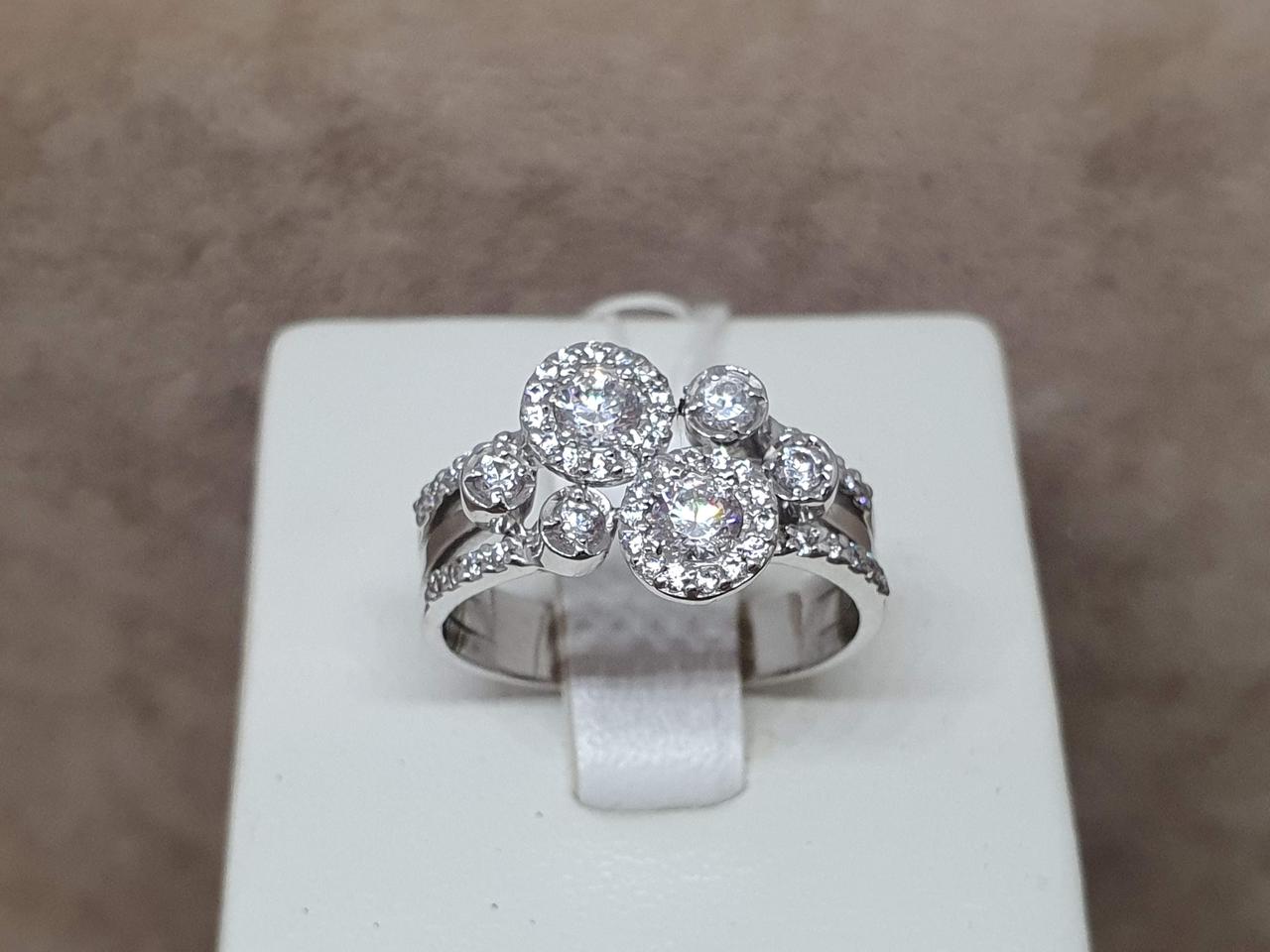 Золоте кільце з фіанітами. 3523569Б 17,5, фото 1