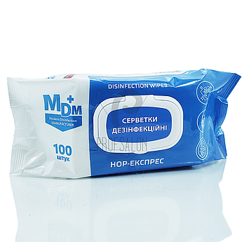 НОР-експрес дезінфікуючі серветки, 100 шт/уп