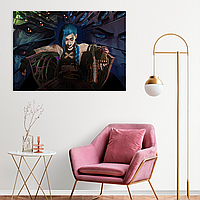 Плакат-постер на стіну з оригінальним принтом аніме-мультсеріалу Arcane Аркейн «Jinx Джинкс зловтіха»