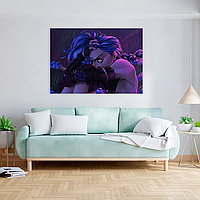Плакат-постер на стіну з оригінальним принтом аніме-мультсеріалу Arcane Аркейн «Jinx Джинкс лють»