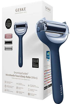 Ролер для голкової мезотерапії обличчя та тіла Geske MicroNeedle Face&Body Roller 9в1 (Midnight), фото 1