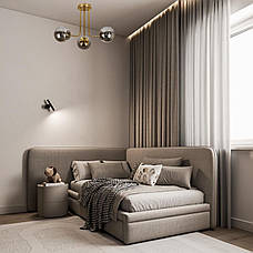 Стельова бронзова люстра з 3 графітовими плафонами-кулями "Triple Glow "(52-9908-3 BRZ+BK), фото 4