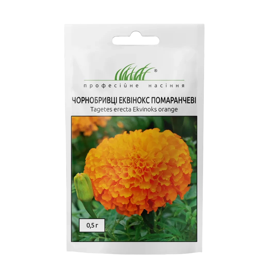 Чорнобривці Еквінокс помаранчеві, 0,5 г, фото 1