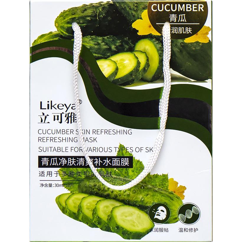 Маска зволожувальна для обличчя «Огірок» 30мл набір 10 шт