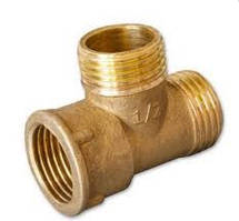 Трійник латунний 3/4" внутрішня — Зовнішня, Зовнішня різь 