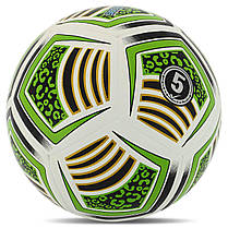 М'яч футбольний HIBRED SOCCER STAR FB-5463 No5 PU білий-зелений, фото 4