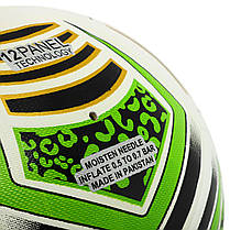 М'яч футбольний HIBRED SOCCER STAR FB-5463 No5 PU білий-зелений, фото 5