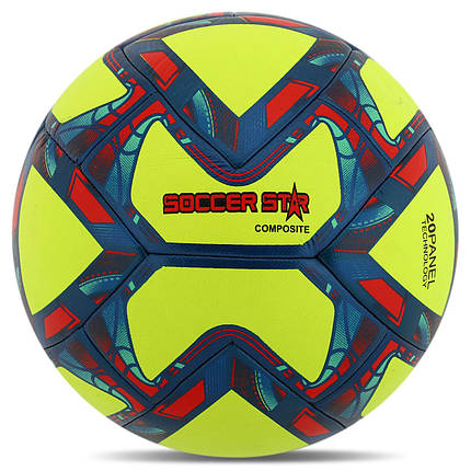 М'яч футбольний HIBRED SOCCER STAR FB-6039 No5 PU кольору в асортименті, фото 1