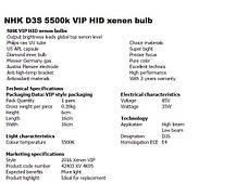 Лампа ксенон D3S 5500K NHK VIP Version (колби Philips UV) / D3S 5500 K NHK VIP Version (Philips raw UV tube), фото 6