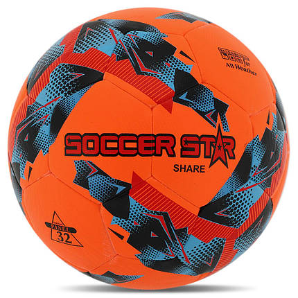 М'яч футбольний HYBRID TECNOLOGY SHINE SOCCER STAR SHARE FB-6046 No5 PU, фото 1
