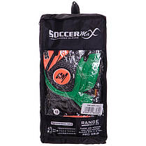 Рукавиці воротарські професійні із захистом пальців SOCCERMAX GK-001 розмір 7-11 салатовий-жовтогарячий, фото 6