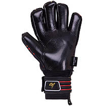 Рукавиці воротарські професійні із захистом пальців SOCCERMAX GK-003 розмір 7-11 чорний-червоний, фото 3