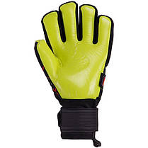 Рукавиці воротарські професійні із захистом пальців SOCCERMAX GK-007 розмір 7-11 чорний-жовтий, фото 3