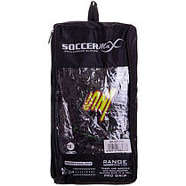 Рукавиці воротарські професійні із захистом пальців SOCCERMAX GK-007 розмір 7-11 чорний-жовтий, фото 6