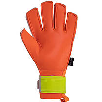 Рукавиці воротарські професійні із захистом пальців SOCCERMAX GK-011 розмір 7-11 жовтогарячий-жовтий, фото 3