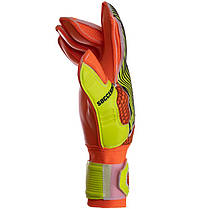 Рукавиці воротарські професійні із захистом пальців SOCCERMAX GK-011 розмір 7-11 жовтогарячий-жовтий, фото 4
