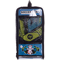 Рукавиці воротарські професійні із захистом пальців SOCCERMAX GK-012 розмір 7-11 синій-чорний-лимонний, фото 6