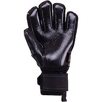 Рукавиці воротарські професійні із захистом пальців SOCCERMAX GK-015 розмір 7-11 салатовий-чорний, фото 3