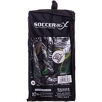 Рукавиці воротарські професійні із захистом пальців SOCCERMAX GK-015 розмір 7-11 салатовий-чорний, фото 6