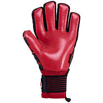 Рукавиці воротарські професійні із захистом пальців SOCCERMAX GK-016 розмір 7-11 червоний-чорний, фото 3