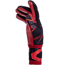 Рукавиці воротарські професійні із захистом пальців SOCCERMAX GK-016 розмір 7-11 червоний-чорний, фото 4