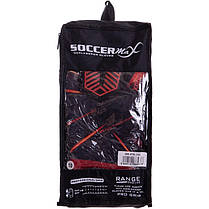 Рукавиці воротарські професійні із захистом пальців SOCCERMAX GK-016 розмір 7-11 червоний-чорний, фото 6