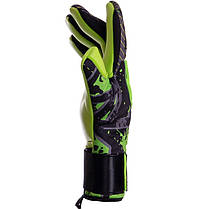 Рукавиці воротарські професійні із захистом пальців SOCCERMAX GK-017 розмір 7-11 зелений-чорний, фото 4