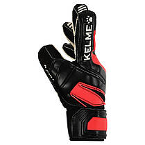 Рукавиці воротарські професійні KELME 8101ST5004-9045 розмір 7-12 чорний-червоний, фото 3