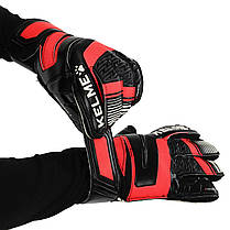 Рукавиці воротарські професійні KELME 8101ST5004-9045 розмір 7-12 чорний-червоний, фото 4