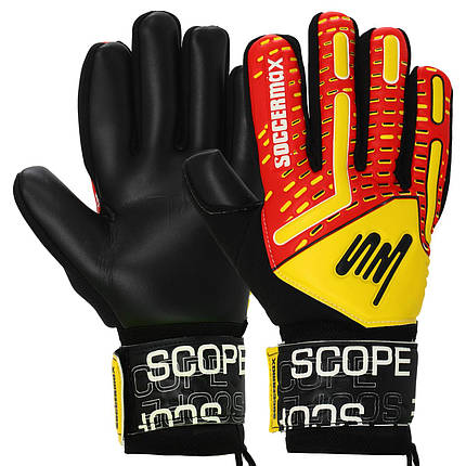 Рукавиці воротарські професійні із захистом пальців SOCCERMAX GK-4321 розмір 7-11 кольору в асортименті, фото 1