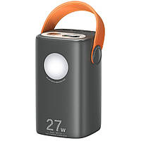 Power bank REMAX RPP-123 60000 mAh PD27W+QC3.0(22.5W) с быстрой зарядкой / фонариком и дисплеем 3xUSB Grey