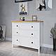 Білий комод "Хамес" з натурального дерева на три ящики з ясеновою стільницею, фото 3