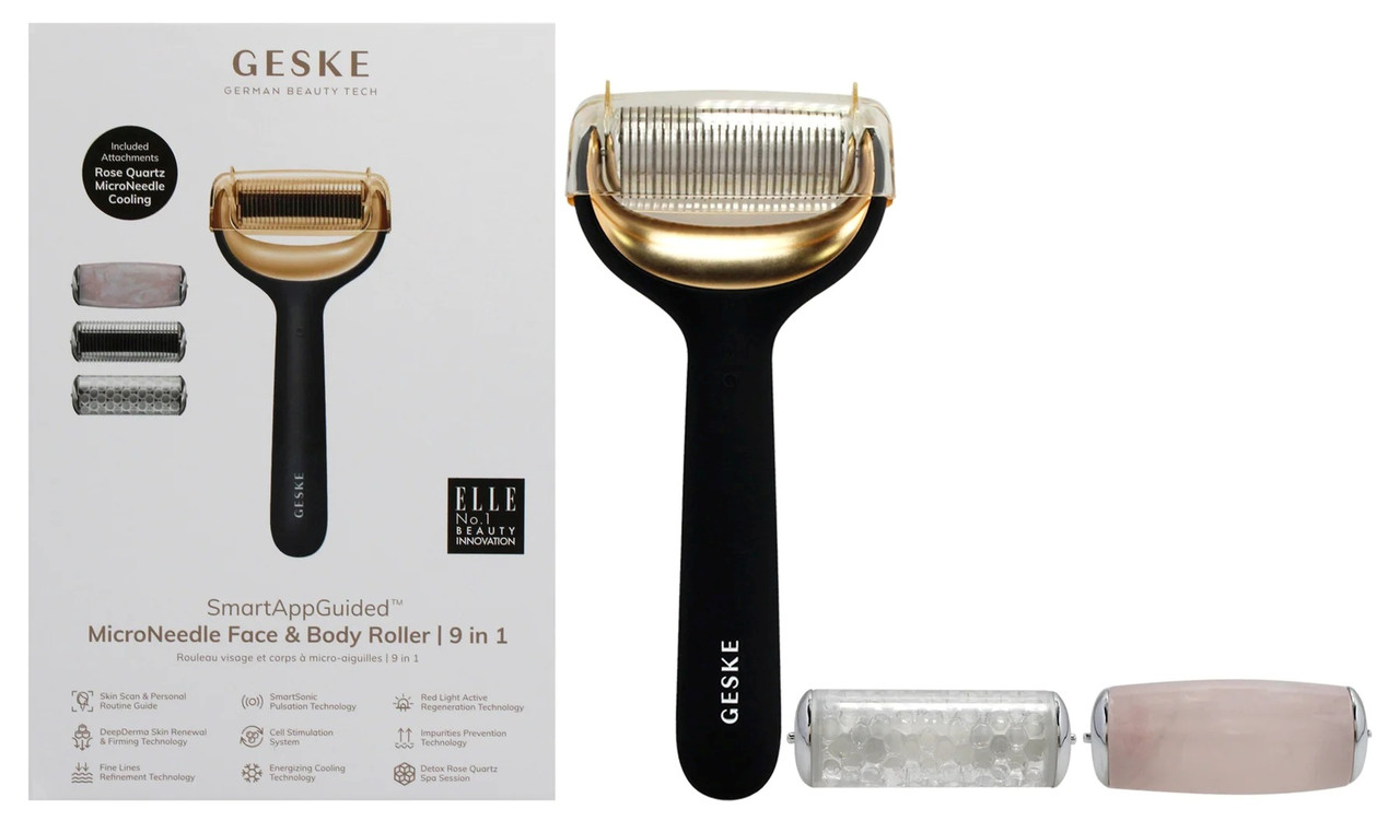 Ролер для голкової мезотерапії обличчя та тіла Geske MicroNeedle Face&Body Roller 9в1 (Gray)