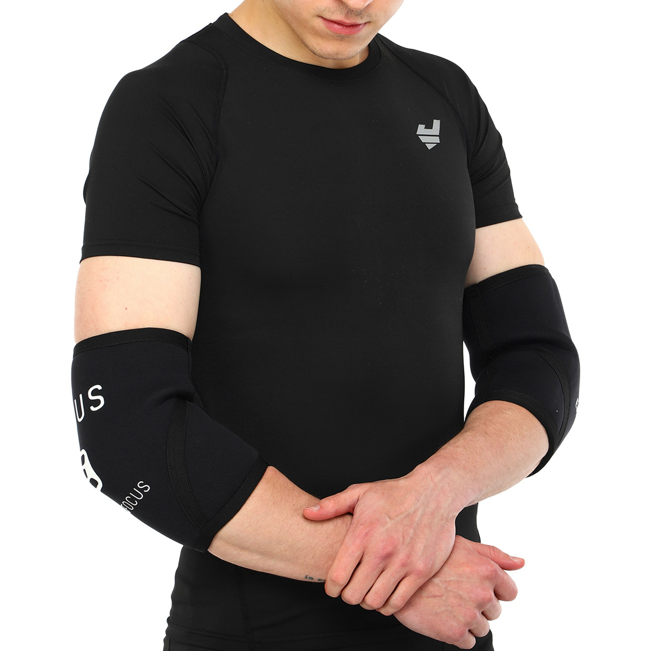 Налокітники для жиму ELBOW SLEEVE EZOUS A-03 2 шт S-XL чорний