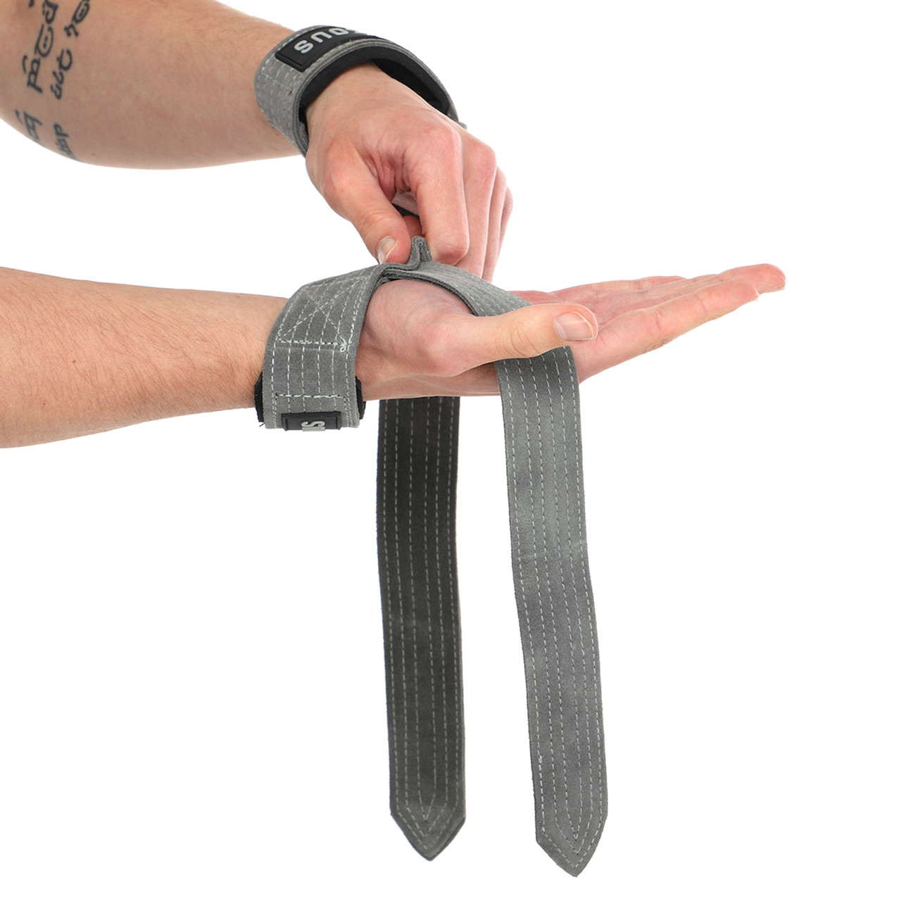 Лямки для тяги LEATHER LIFTING STRAP EZOUS B-07 2 шт. сірий