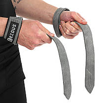 Лямки для тяги LEATHER LIFTING STRAP EZOUS B-07 2 шт. сірий, фото 3