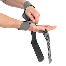 Лямки для тяги LEATHER LIFTING STRAP EZOUS B-08 2 шт. сірий