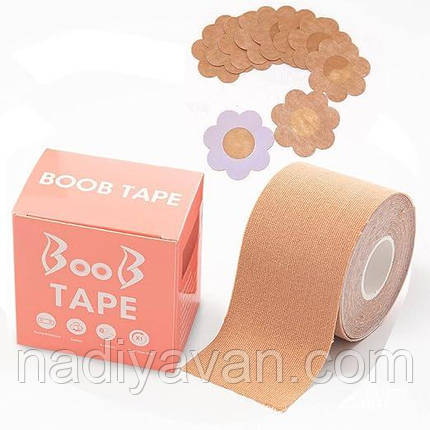 Кінезіо тейп BOOB Tape для Тейпування Грудей 5 м*4,5см, фото 1