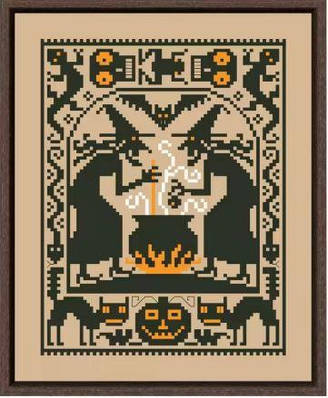 Набір для вишивання "Two witches". AIDA 14CT , 19*24 см. БЕЗ нанесення на канву схеми.