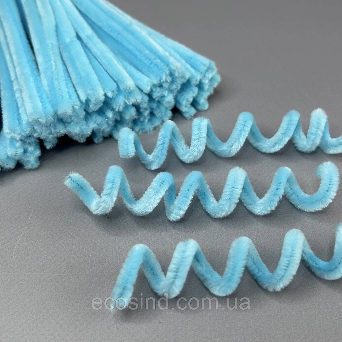 Пухнастий дріт (синель) 30 см - блакитний, фото 1