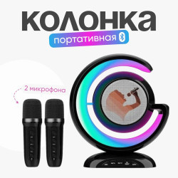 Музичний набір-карооке колонка і 2 мікрофона, фото 1