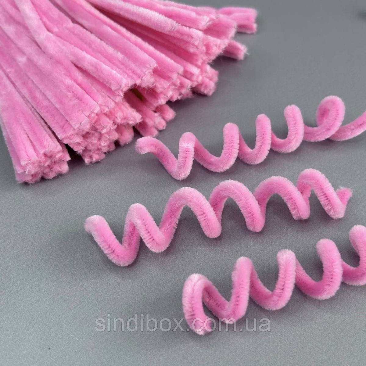 Пухнастий дріт (синель) 30 см - рожевий, фото 1