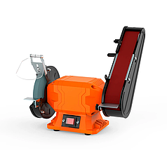 Потужний точильно-шліфувальний верстат (точило-гріндер) GTM NBG150/50F : 250 Вт, 150 мм диск, стрічка 50x686 мм