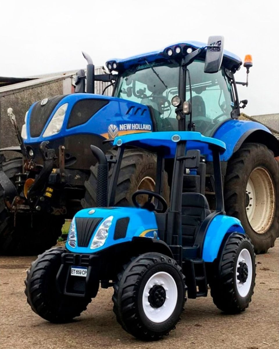 Дитячий електромобіль Трактор на акумуляторі Bambi M 4643 з пультом радіокерування на 3-8 років Синій, фото 1