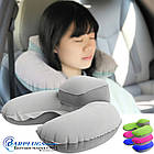 Дорожня надувна Подушка для подорожей з підголовником Silenta (grey) + чохол!, фото 2