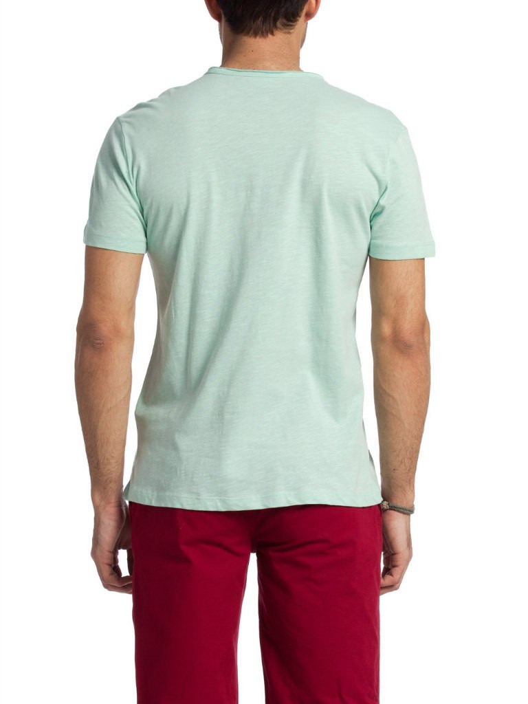 Мужская футболка LC Waikiki светло-зеленого цвета с надписью Ride the wave - фото 5 - id-p453497825
